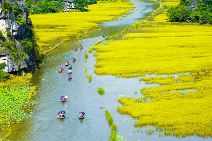 Day 5: Tam Coc - Thung Nham - Bai Dinh Pagoda - Hanoi - Sapa By Night Train (Breakfast, Lunch)